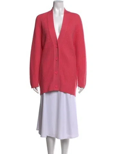 Pre-owned Brochu Walker Wool Open Front Sweater In Pink