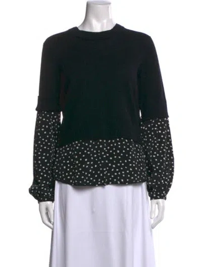 Pre-owned Brochu Walker Wool Polka Dot Print Sweater In Black