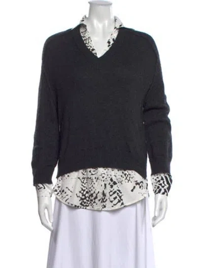 Pre-owned Brochu Walker Wool Printed Sweater In Grey