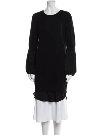 Pre-owned Brochu Walker Wool Scoop Neck Sweater In Black