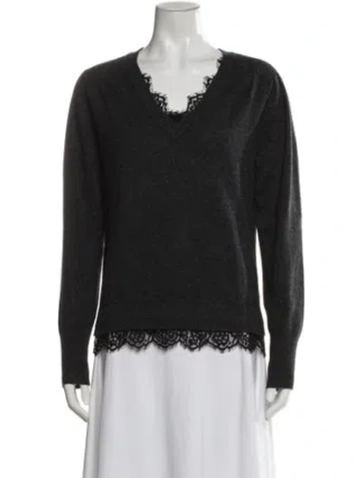 Pre-owned Brochu Walker Wool Scoop Neck Sweater In Gray