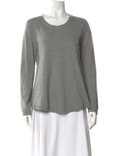 Pre-owned Brochu Walker Wool Scoop Neck Sweater In Gray