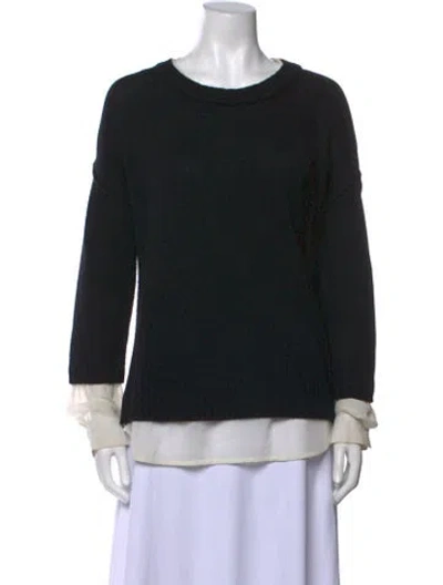 Pre-owned Brochu Walker Wool Striped Sweater In Black