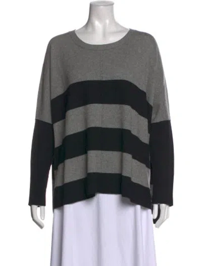 Pre-owned Brochu Walker Wool Striped Sweater In Black