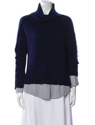 Pre-owned Brochu Walker Wool Striped Sweater In Blue