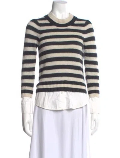 Pre-owned Brochu Walker Wool Striped Sweater In Gray