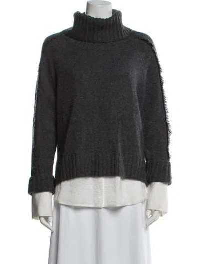 Pre-owned Brochu Walker Wool Striped Sweater In Gray