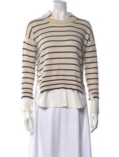 Pre-owned Brochu Walker Wool Striped Sweater In Neutrals