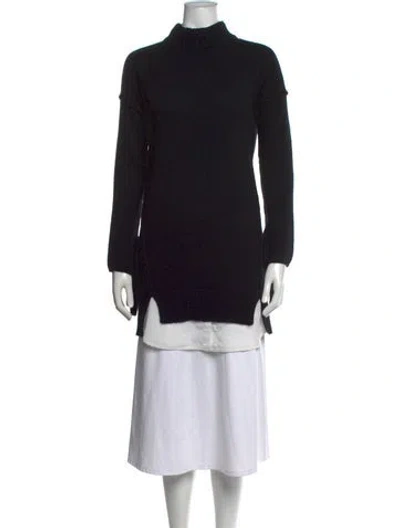 Pre-owned Brochu Walker Wool Turtleneck Sweater In Black/white