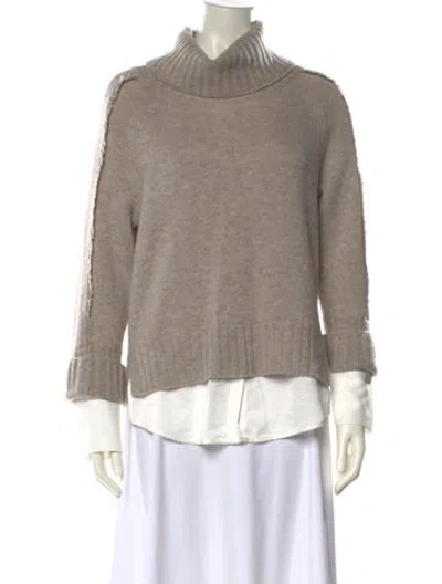 Pre-owned Brochu Walker Wool Turtleneck Sweater In Neutral