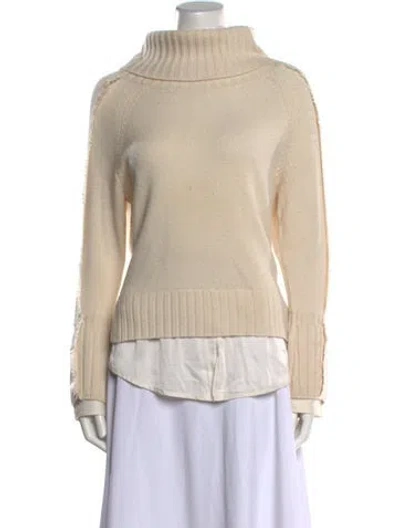 Pre-owned Brochu Walker Wool Turtleneck Sweater In Neutral