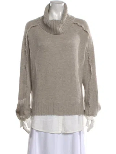 Pre-owned Brochu Walker Wool Turtleneck Sweater In Neutral
