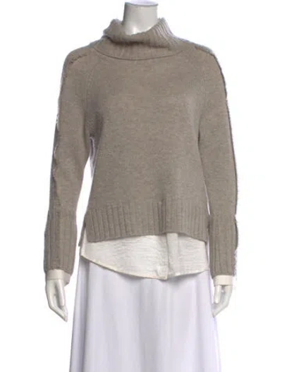Pre-owned Brochu Walker Wool Turtleneck Sweater In Neutral