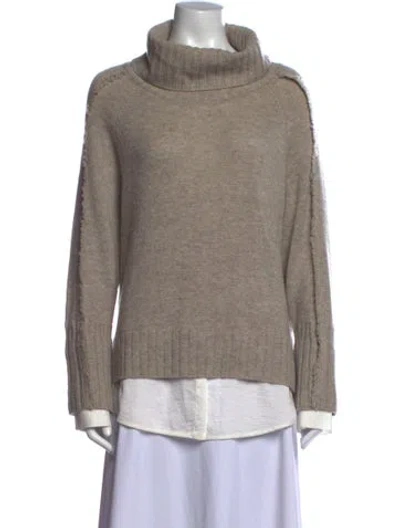 Pre-owned Brochu Walker Wool Turtleneck Sweater In Neutral