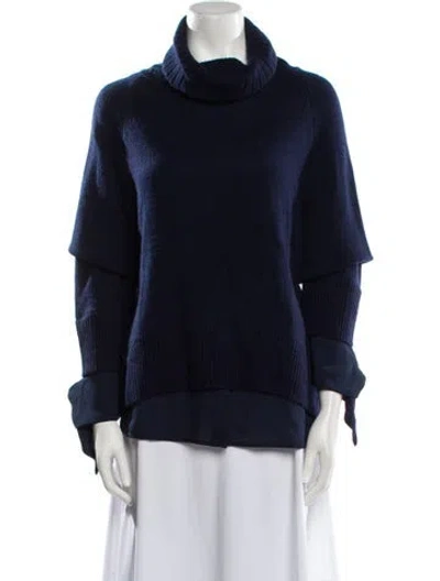 Pre-owned Brochu Walker Wool Turtleneck Sweater W/ Tags In Blue