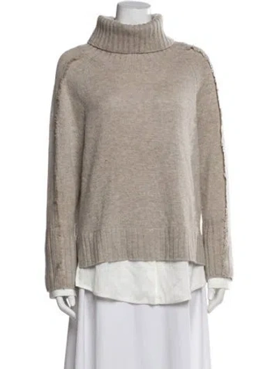 Pre-owned Brochu Walker Wool Turtleneck Sweater In White