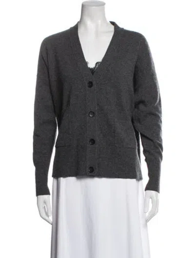 Pre-owned Brochu Walker Wool V-neck Sweater In Blue