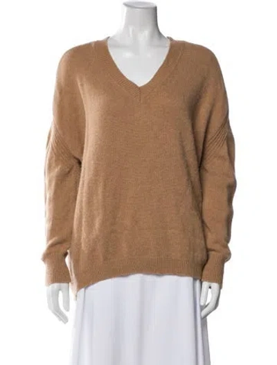 Pre-owned Brochu Walker Wool V-neck Sweater In Brown