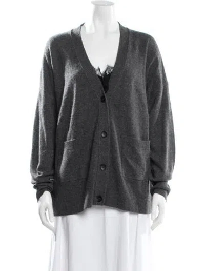 Pre-owned Brochu Walker Wool V-neck Sweater In Gray