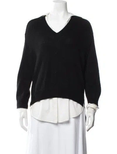 Pre-owned Brochu Walker Wool V-neck Sweater In Grey