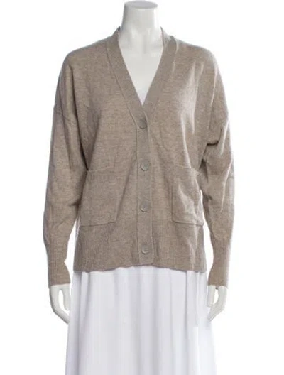 Pre-owned Brochu Walker Wool V-neck Sweater In Neutral
