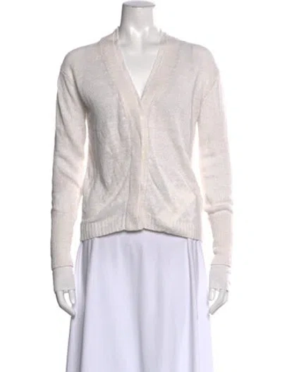 Pre-owned Brochu Walker Wool V-neck Sweater In Neutral