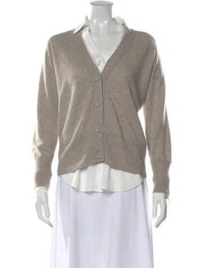 Pre-owned Brochu Walker Wool V-neck Sweater In Neutral