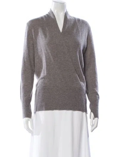 Pre-owned Brochu Walker Wool V-neck Sweater In Neutral
