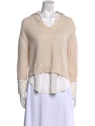 Pre-owned Brochu Walker Wool V-neck Sweater In Pink