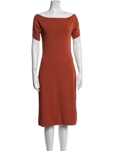 Pre-owned Brock Collection Bateau Neckline Knee-length Dress W/ Tags In Red