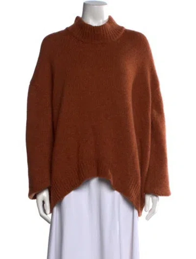 Pre-owned Brock Collection Cashmere Mock Neck Sweater In Orange
