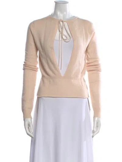 Pre-owned Brock Collection Cashmere Tie Neck Sweater In Pink