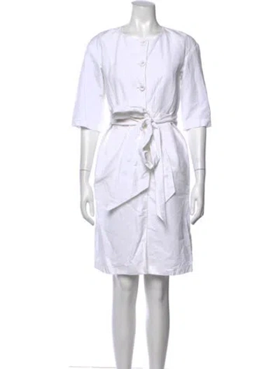 Pre-owned Brock Collection Crew Neck Knee-length Dress In White