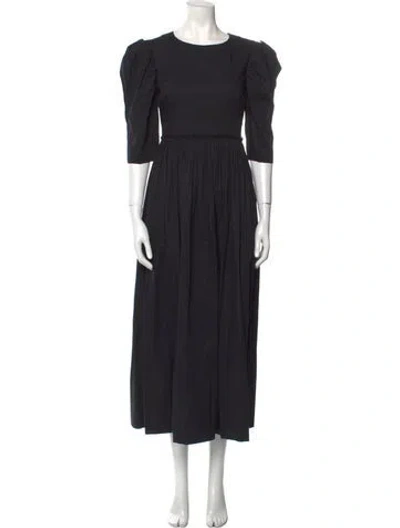 Pre-owned Brock Collection Crew Neck Long Dress In Black
