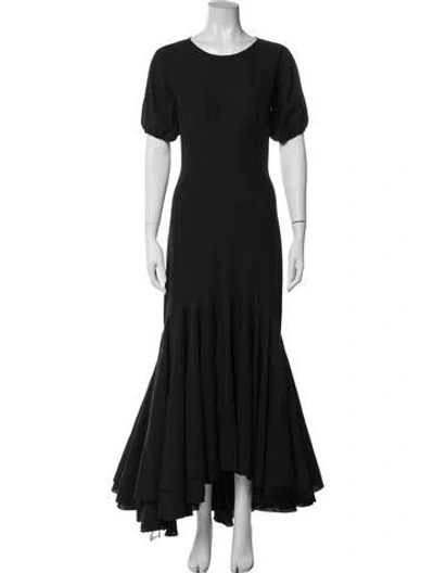 Pre-owned Brock Collection Crew Neck Long Dress In Black