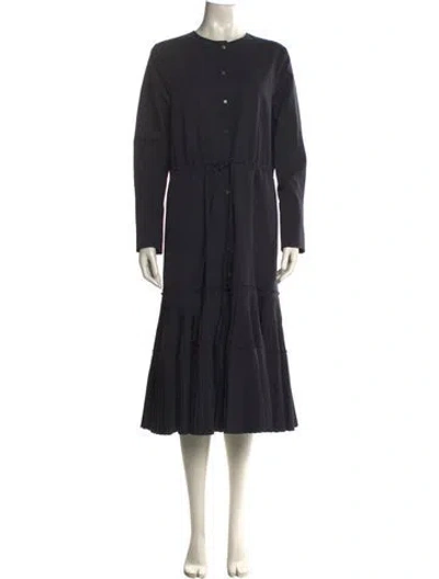 Pre-owned Brock Collection Crew Neck Midi Length Dress In Black