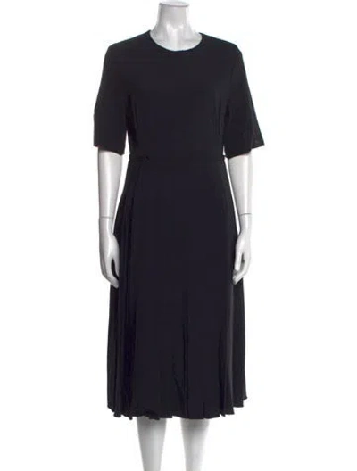 Pre-owned Brock Collection Crew Neck Midi Length Dress In Black
