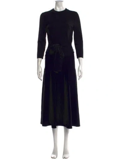 Pre-owned Brock Collection Crew Neck Midi Length Dress In Black