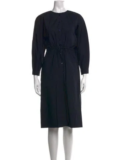 Pre-owned Brock Collection Crew Neck Midi Length Dress In Black