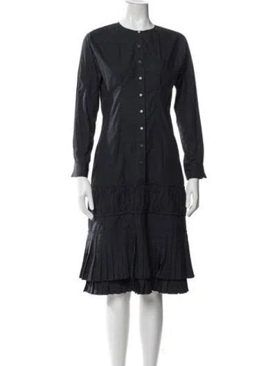 Pre-owned Brock Collection Crew Neck Midi Length Dress In Blue