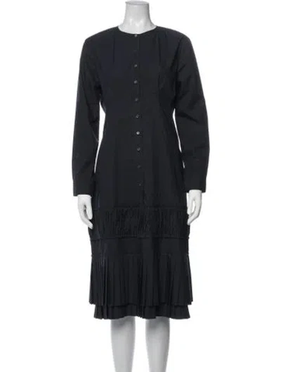 Pre-owned Brock Collection Crew Neck Midi Length Dress In Blue