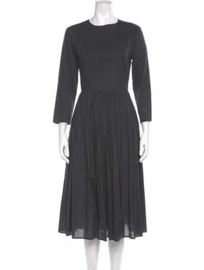 Pre-owned Brock Collection Crew Neck Midi Length Dress In Gray