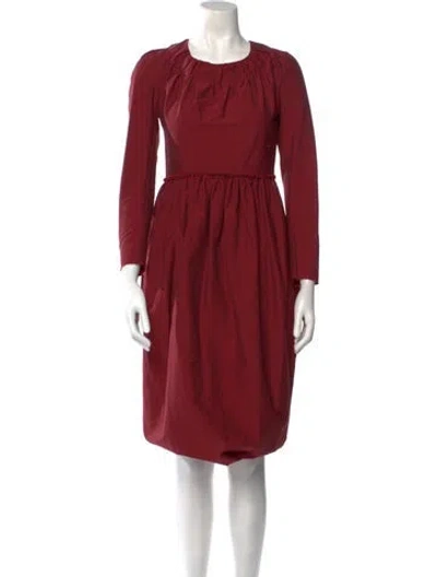 Pre-owned Brock Collection Crew Neck Midi Length Dress In Red