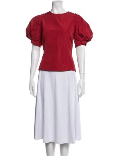 Pre-owned Brock Collection Crew Neck Short Sleeve Top In Red