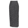 Brock Collection Floral Cloque Dart Knitee Length Pencil Skirt In Grey