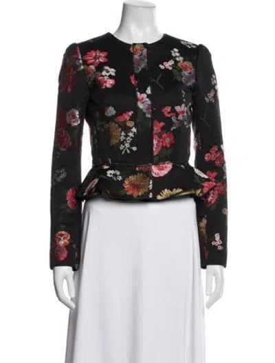 Pre-owned Brock Collection Floral Print Jacket In Black
