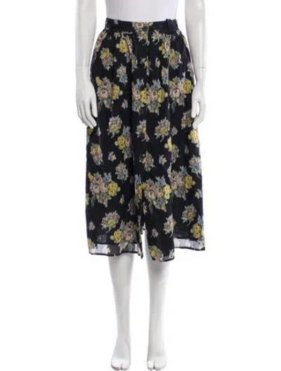Pre-owned Brock Collection Floral Print Knee-length Skirt In Blue