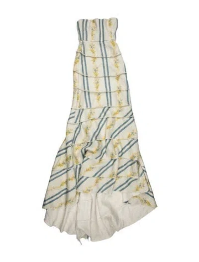 Pre-owned Brock Collection Floral Print Long Dress In Blue