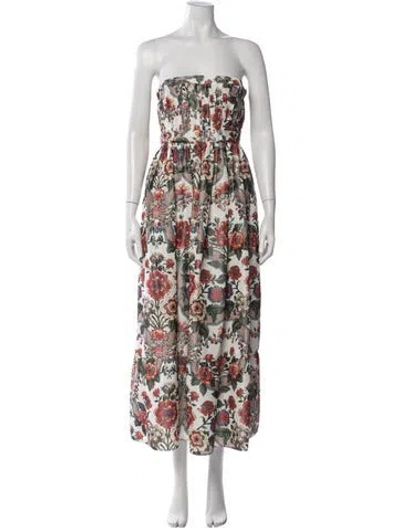 Pre-owned Brock Collection Floral Print Long Dress In Green