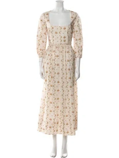 Pre-owned Brock Collection Floral Print Long Dress In Multi